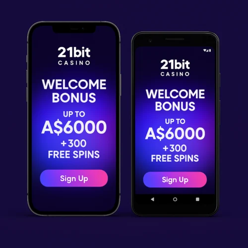 21bit Casino on Android - interface